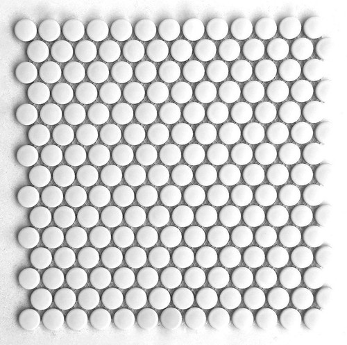 Penny round shiny white - shiny,